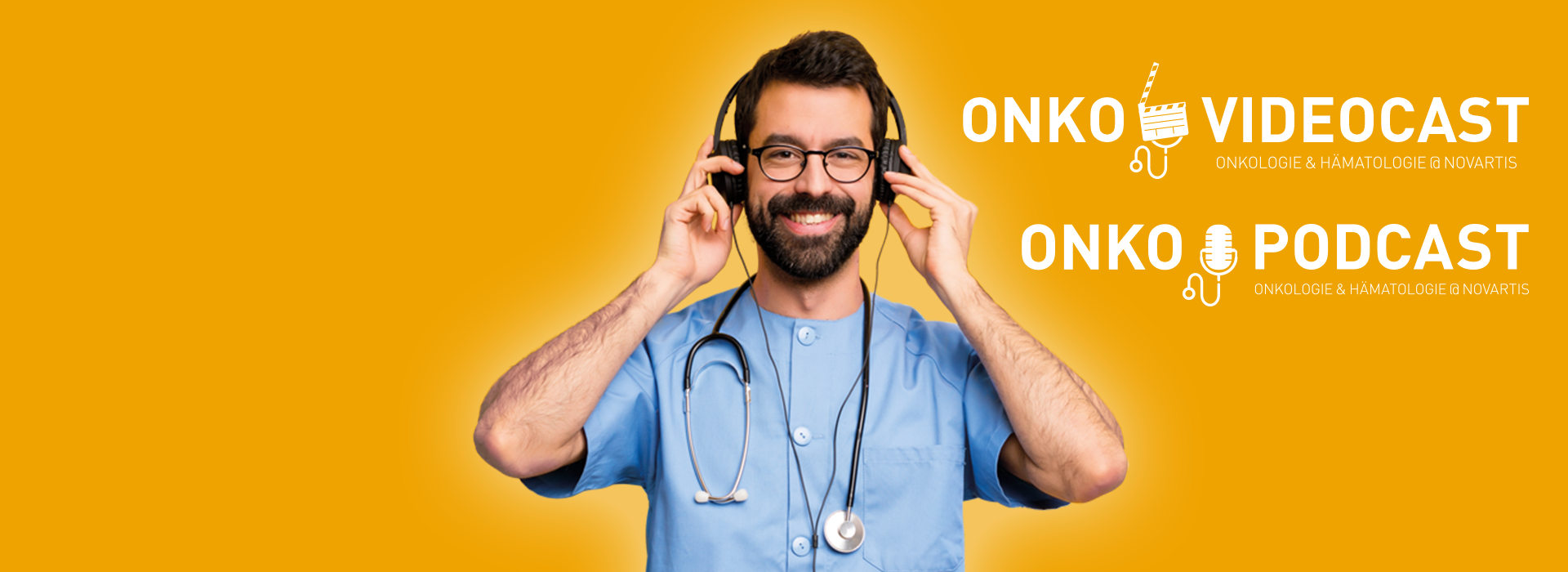 Mediathek Mann mit Kopfhörer - Podcast Videocast